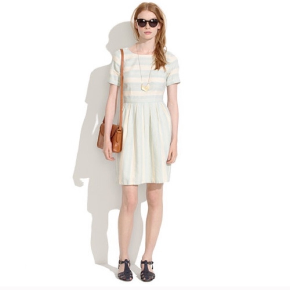 Madewell Provence Stripe Dress in Sea Glass